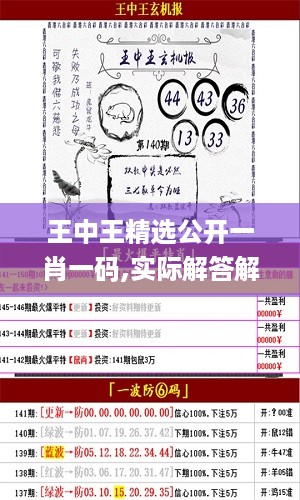 王中王精选公开一肖一码,实际解答解释落实_set19.433