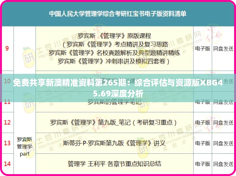 免费共享新澳精准资料第265期：综合评估与资源版XBG45.69深度分析