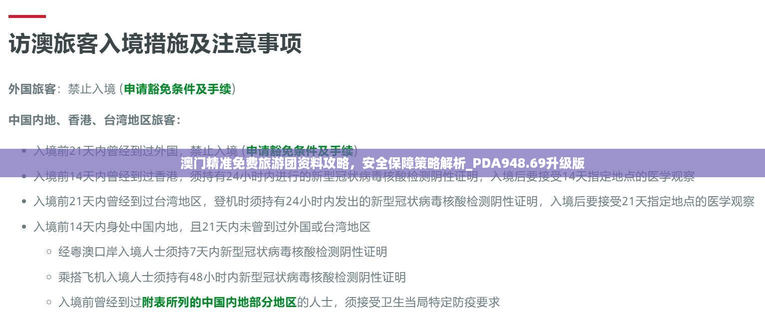 澳门精准免费旅游团资料攻略，安全保障策略解析_PDA948.69升级版