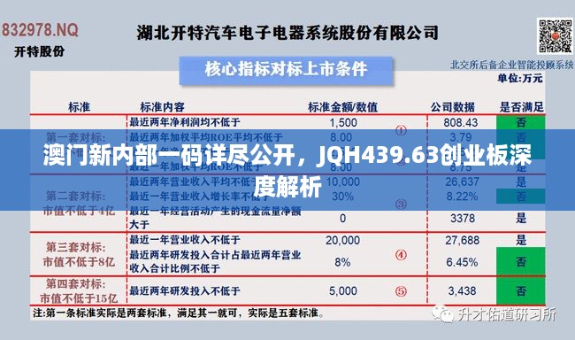 澳门新内部一码详尽公开，JQH439.63创业板深度解析