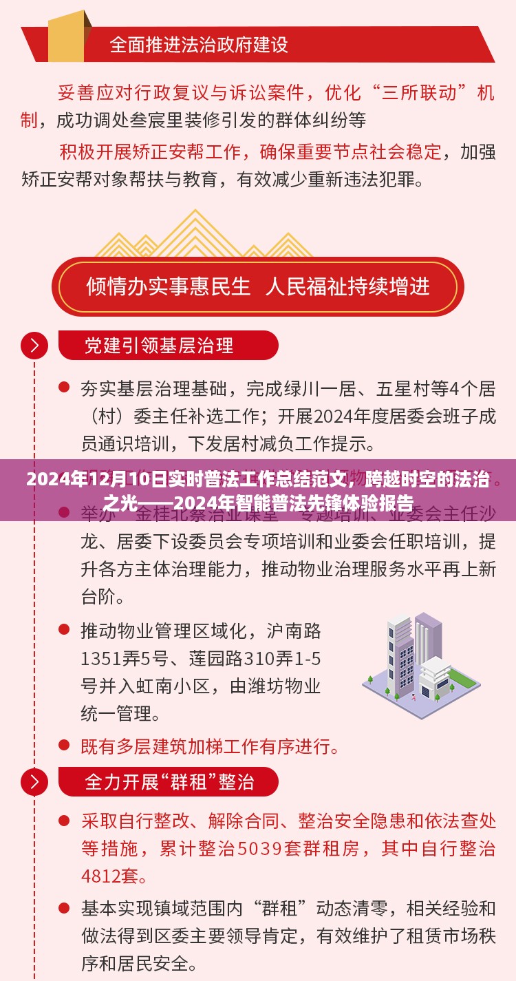 跨越时空的法治之光，2024年智能普法先锋体验报告及实时普法工作总结范文